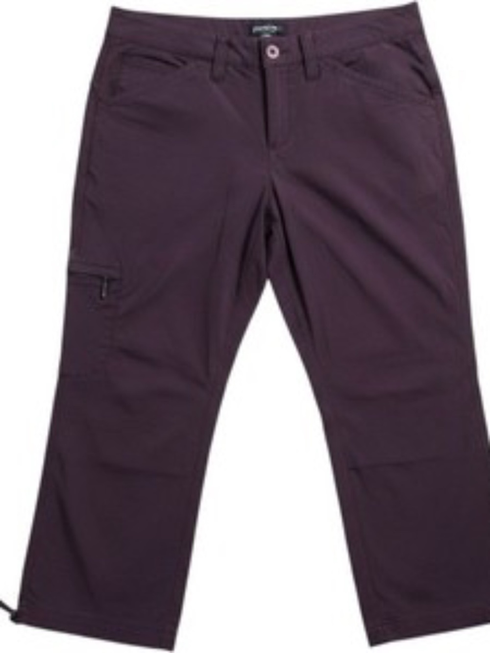 Eddie Bauer Capri Pants Purple Nylon Stretch Cargo Ruched Hiking Travel